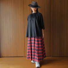 画像9: 08Mab コットンリネンラグランスリーブギャザーブラウス (9)