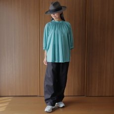 画像21: 08Mab コットンリネンラグランスリーブギャザーブラウス (21)