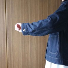 画像10: ista-ire ソフトコットンデニムバンドカラージャケット (10)