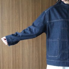 画像7: ista-ire ソフトコットンデニムバンドカラージャケット (7)