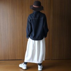 画像14: ista-ire ソフトコットンデニムバンドカラージャケット (14)
