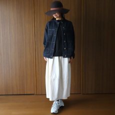画像17: ista-ire ソフトコットンデニムバンドカラージャケット (17)