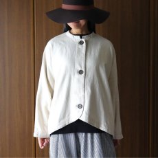 画像2: ista-ire 6.5oz綿麻甘織りデニムバルーンジャケット (2)