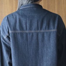 画像9: ista-ire ソフトコットンデニムバンドカラージャケット (9)