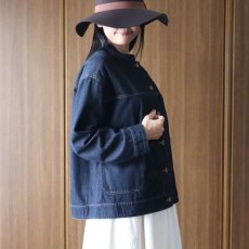 画像5: ista-ire ソフトコットンデニムバンドカラージャケット (5)
