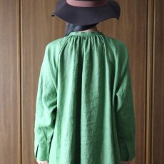画像8: 08Mab ヨーロピアンリネンラグランスリーブ前あきワンピース (8)