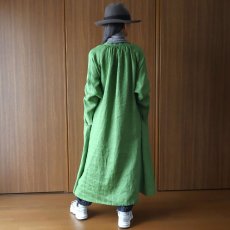 画像19: 08Mab ヨーロピアンリネンラグランスリーブ前あきワンピース (19)
