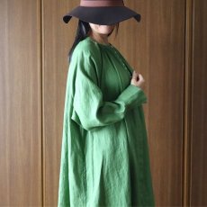 画像9: 08Mab ヨーロピアンリネンラグランスリーブ前あきワンピース (9)