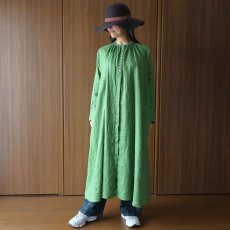 画像1: 08Mab ヨーロピアンリネンラグランスリーブ前あきワンピース (1)