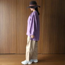 画像11: 08Mab 14番手リネン ボリューム袖チビ襟ブラウス (11)