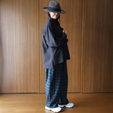 画像13: ista-ire 麻調コットンレースフリルカラーブラウス (13)