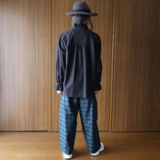 画像12: ista-ire 麻調コットンレースフリルカラーブラウス (12)