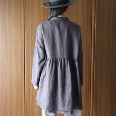 画像32: 【08Mab】リネンシャツ襟ギャザー切り替えチュニック (32)