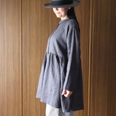 画像31: 【08Mab】リネンシャツ襟ギャザー切り替えチュニック (31)
