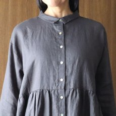 画像35: 【08Mab】リネンシャツ襟ギャザー切り替えチュニック (35)