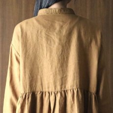 画像22: 【08Mab】リネンシャツ襟ギャザー切り替えチュニック (22)