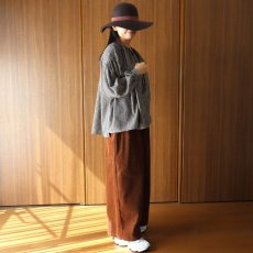 画像15: ista-ire 起毛ギンガムチェックギャザーブラウス (15)