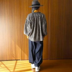 画像20: ista-ire 起毛ギンガムチェックギャザーブラウス (20)