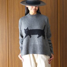 画像1: NARU FACTORY エアーヤーンコットン くろねこコモドニット (1)