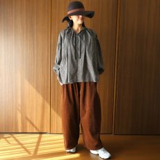 画像12: ista-ire 起毛ギンガムチェックギャザーブラウス (12)