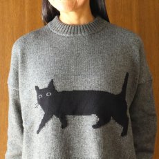 画像5: NARU FACTORY エアーヤーンコットン くろねこコモドニット (5)