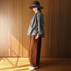 画像13: ista-ire 起毛ギンガムチェックギャザーブラウス (13)