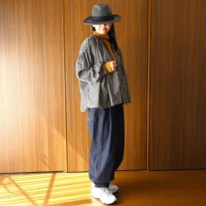 画像21: ista-ire 起毛ギンガムチェックギャザーブラウス (21)