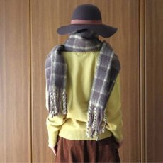画像15: Crescendo Yonezawa アルパカウールチェックマフラー (15)