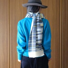 画像11: Crescendo Yonezawa シルクウールパネルジャカードストール (11)