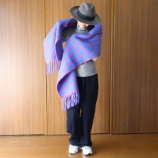 画像1: Crescendo Yonezawa アルパカウールチェックマフラー (1)