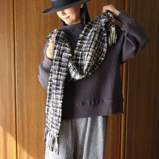 画像1: Crescendo Yonezawa ウールスラブ絣ニードルマフラー (1)