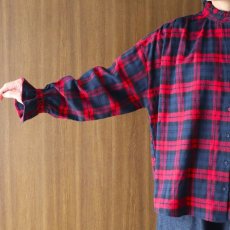 画像5: ista-ire 起毛チェックフリルカラーブラウス (5)