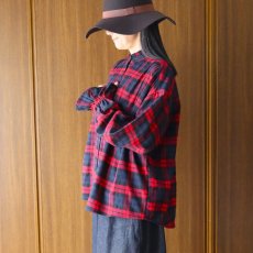 画像2: ista-ire 起毛チェックフリルカラーブラウス (2)