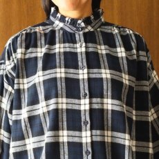 画像20: ista-ire 起毛チェックフリルカラーブラウス (20)