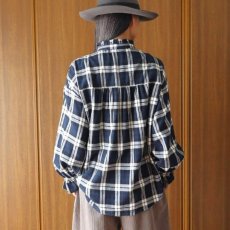 画像17: ista-ire 起毛チェックフリルカラーブラウス (17)