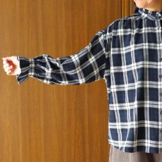 画像19: ista-ire 起毛チェックフリルカラーブラウス (19)