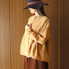 画像15: ista-ire 細畝コーデュロイ脇ギャザーブラウス (15)