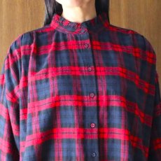 画像6: ista-ire 起毛チェックフリルカラーブラウス (6)