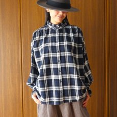画像15: ista-ire 起毛チェックフリルカラーブラウス (15)