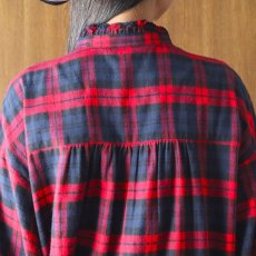 画像7: ista-ire 起毛チェックフリルカラーブラウス (7)